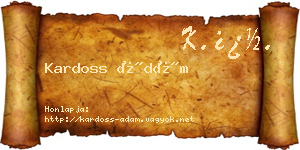 Kardoss Ádám névjegykártya